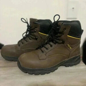 Eddie Bauer Men's Dark Brown Workwear Steel Toe Hillsboro Boots, Size 7.5